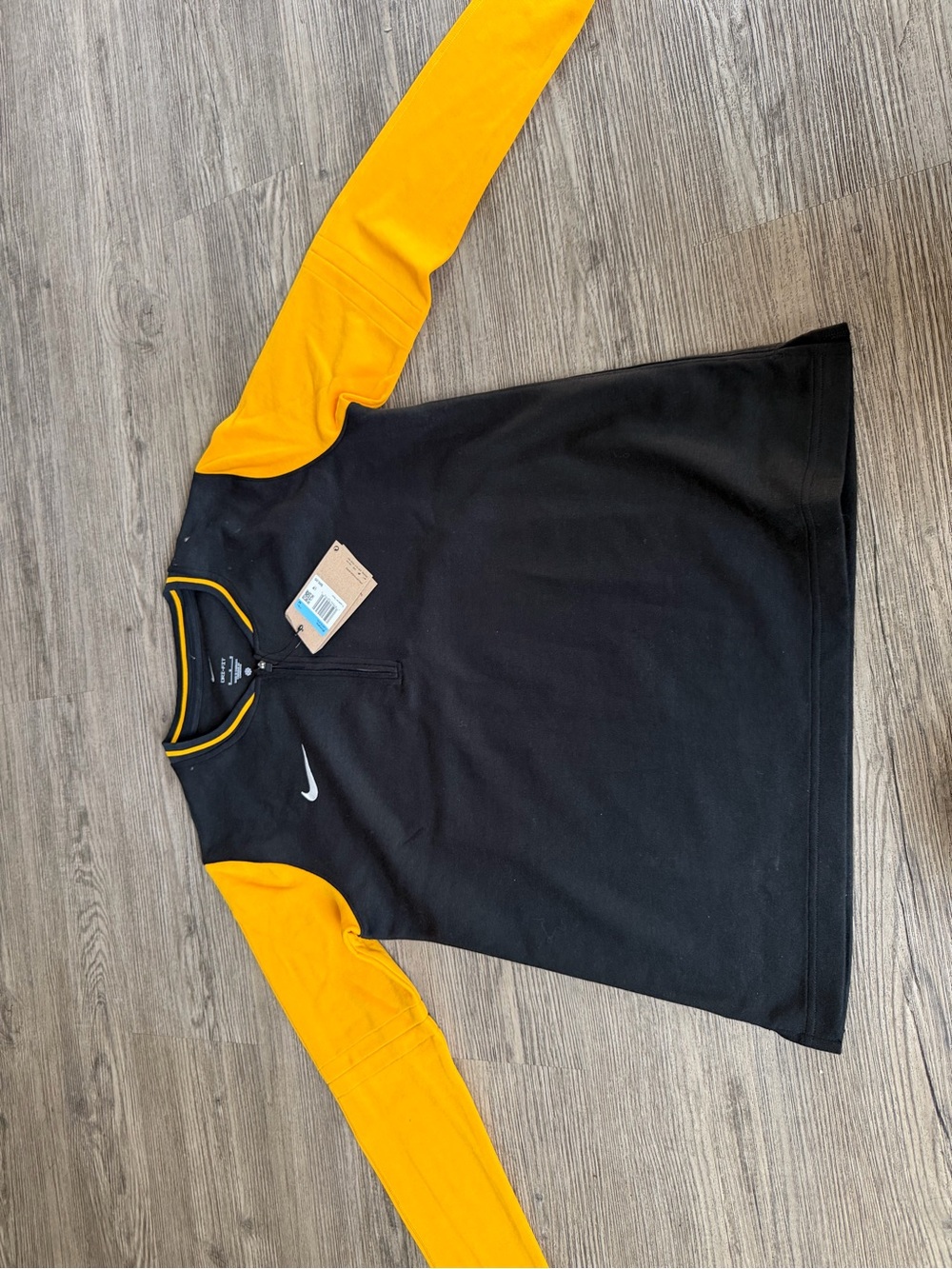Nike Black Half-Zip Pullover with Yellow Trim